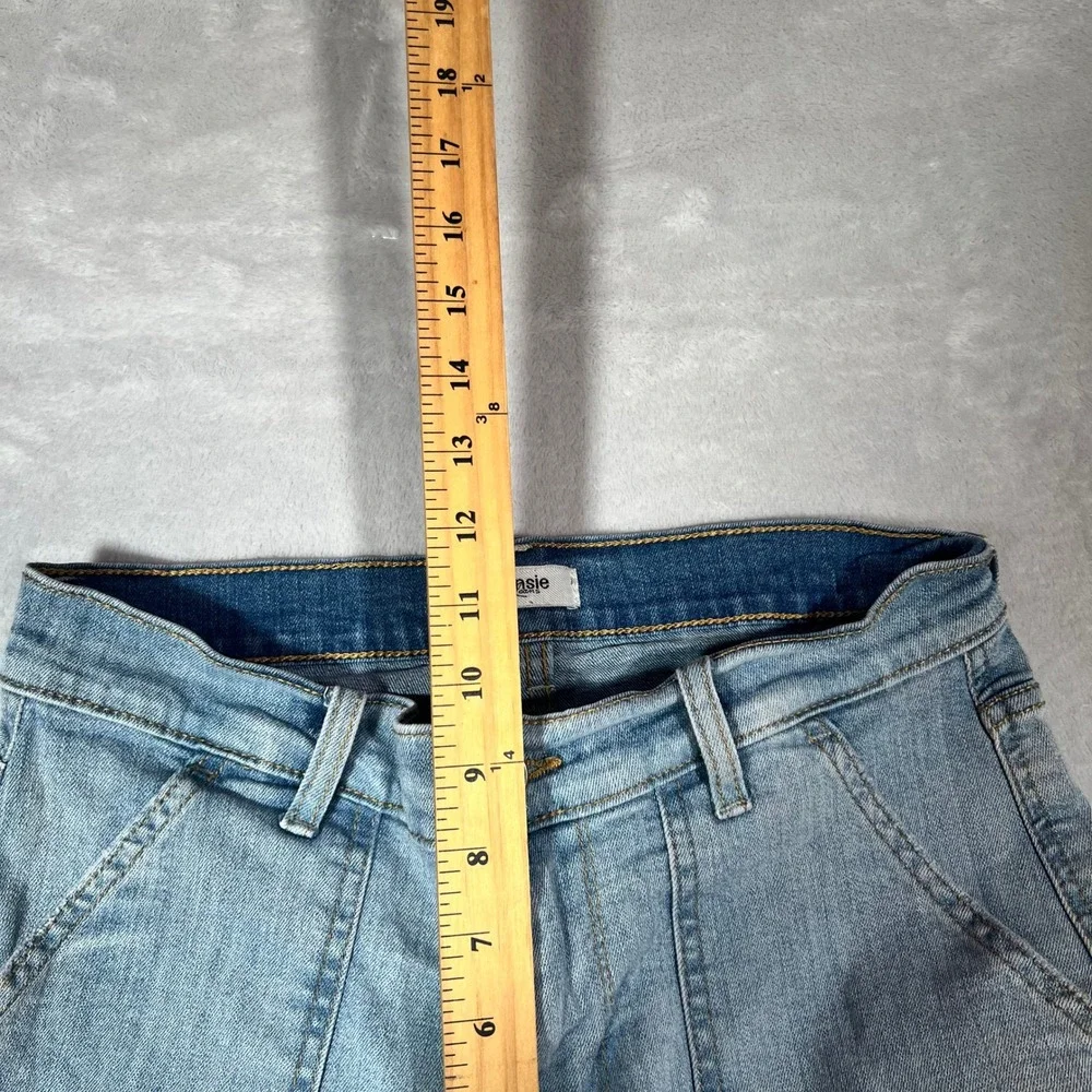 Kensie Jeans Womens 6/28 Light Wash High Rise Straight Leg Cropped Patch Pocket - Picture 6 of 9